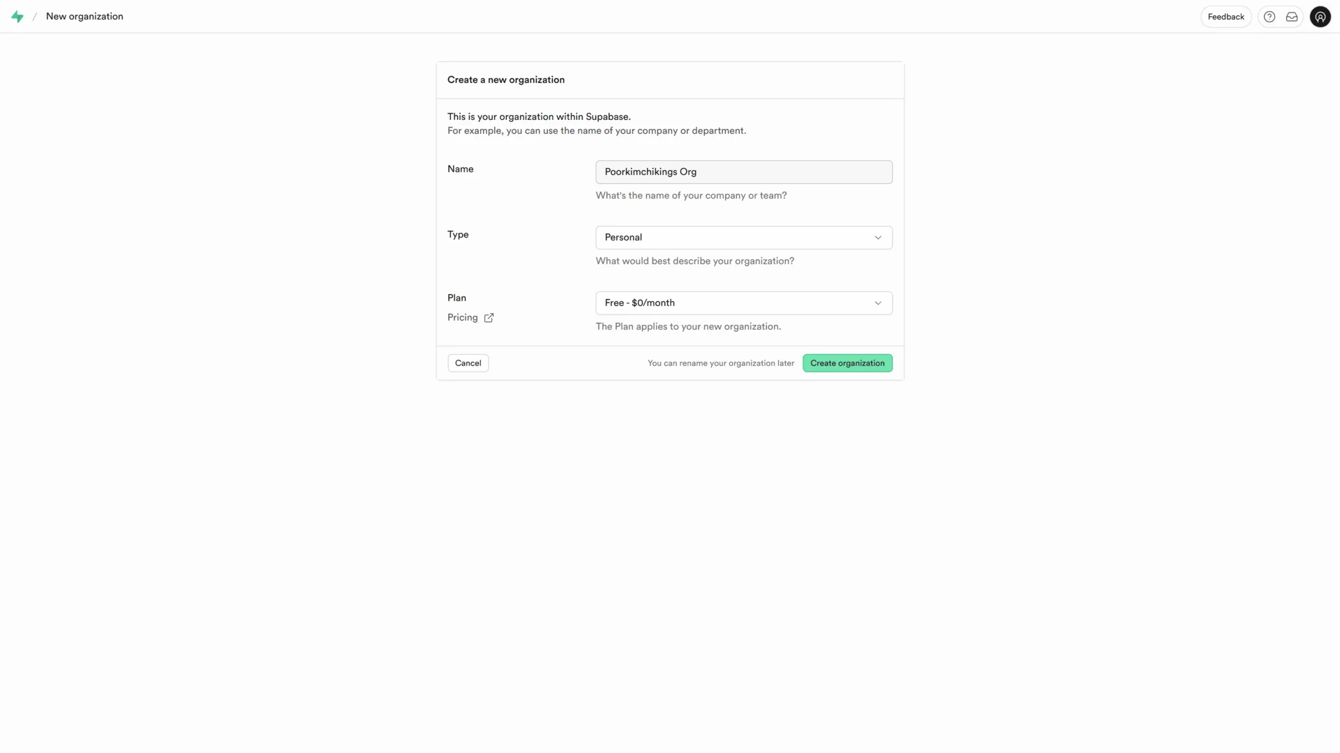 Create Supabase Project